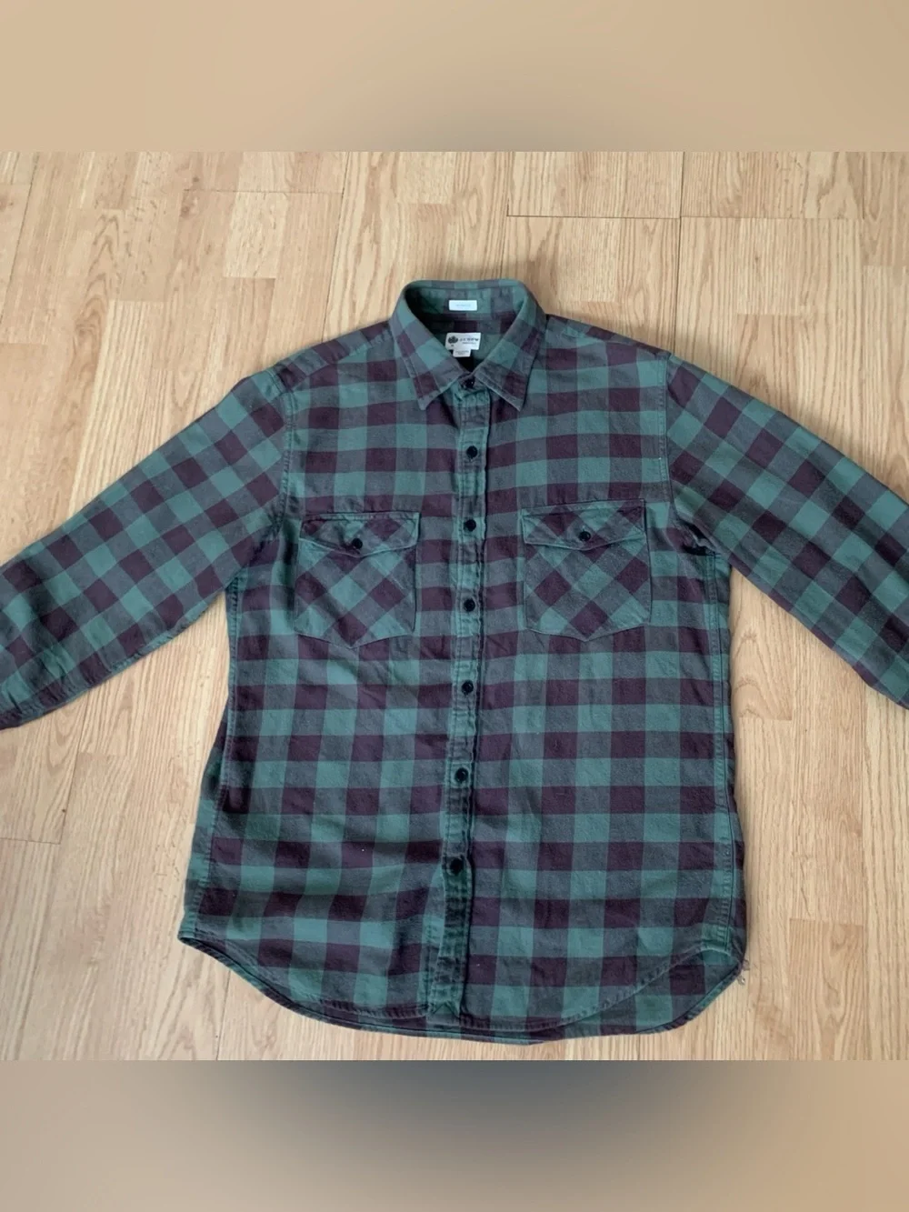 2 J.Crew Shirtings Tailored Fit Buffalo Plaid Flannel Shirts Y2K Western Country